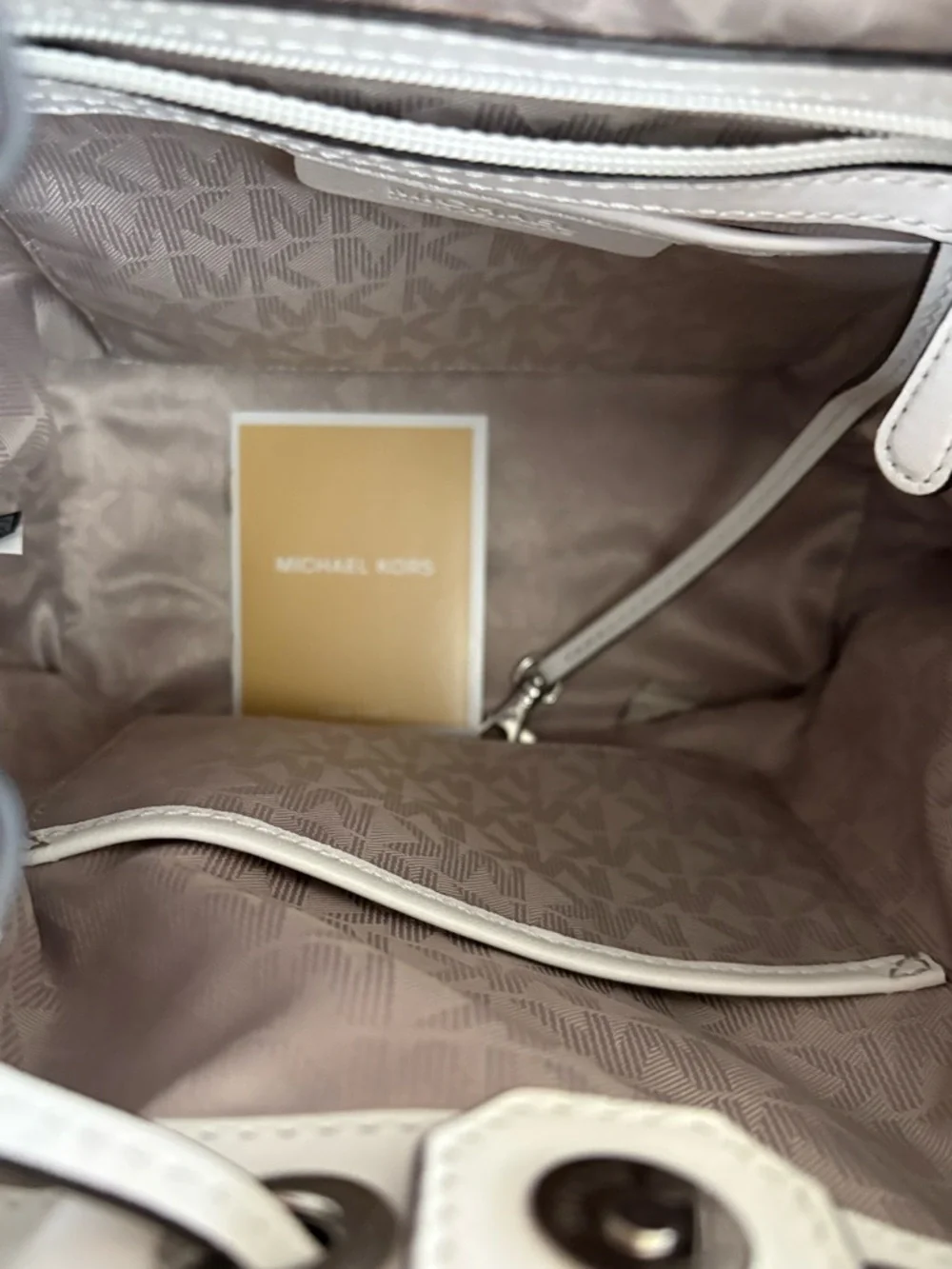 Michael Kors Two-Tone White and Mint Green Leather Drawstring Shoulder Bag